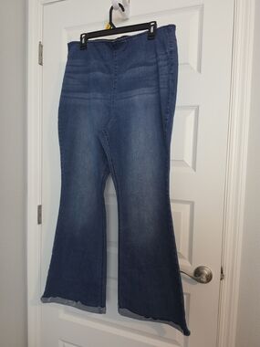 Knox Rose Dark Blue Flare Jeans